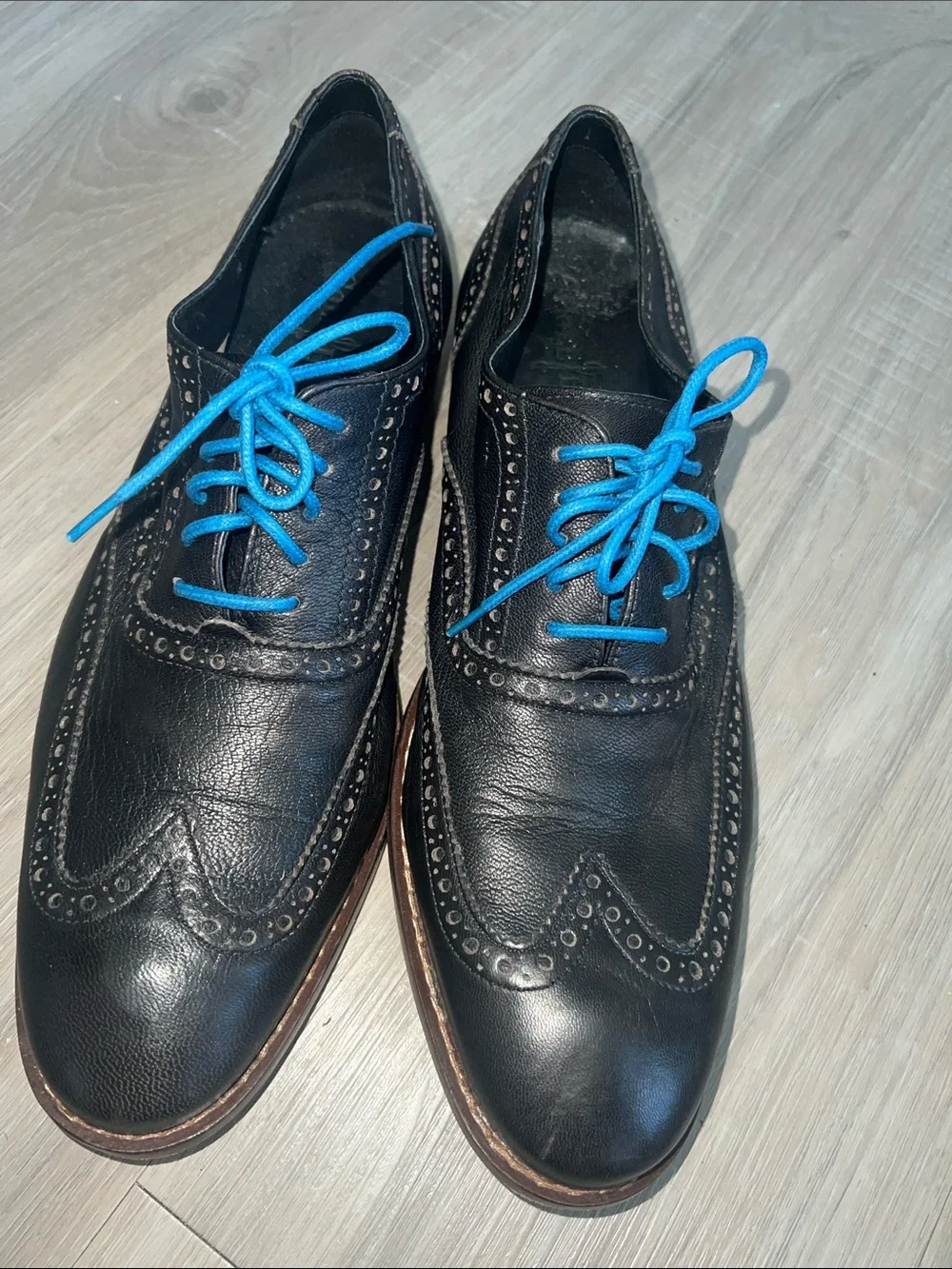 Cole Haan Black Wingtip Dress leather Shoes Men's Sz 9 workwear office summer